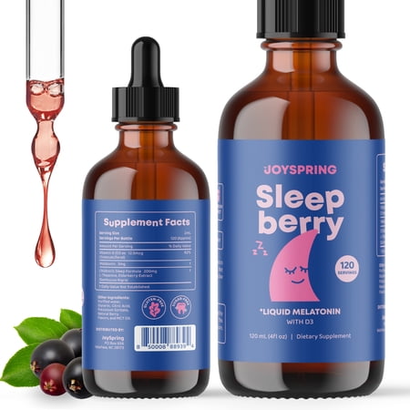 JoySpring Sleepberry 3mg Melatonin Drops for Kids - Natural Kids Sleep Aid