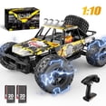 thumbnail image 1 of JoyStone 1:10 Large RC Car 35+MPH Hobby Grade Fast RC Truck with Lights, 4WD All Terrain off Road Monster Truck Electric Vehicle with 2 Batteries for Adults Boys, Yellow, 1 of 10