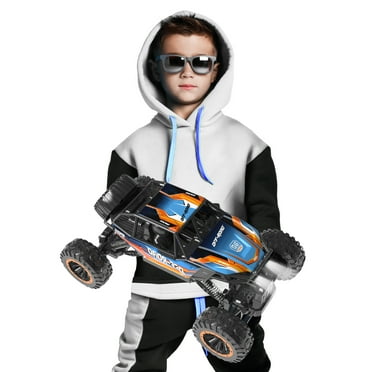 JoyStone 1:12 RC Cars 4WD Off-Road 2.4Ghz RC Monster Truck with Metal Shell and Light, Remote Control Car Crawler for Adult and Kid, 2 Batteries, Blue