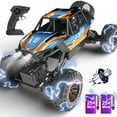 thumbnail image 1 of JoyStone 1:12 RC Cars 4WD Off-Road 2.4Ghz RC Monster Truck with Metal Shell and Light, Remote Control Car Crawler for Adult and Kid, 2 Batteries, Blue, 1 of 11