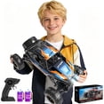 thumbnail image 1 of JoyStone 1:12 RC Cars 4WD Off-Road 2.4Ghz RC Monster Truck with Metal Shell and Light, Remote Control Car Crawler for Adult and Kid, 2 Batteries, Blue, 1 of 11