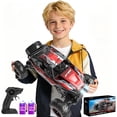 thumbnail image 1 of JoyStone 1:12 RC Cars 4WD Off-Road 2.4Ghz RC Monster Truck with Metal Shell and Light, Remote Control Car Crawler for Adult and Kid, 2 Batteries, Red, 1 of 11