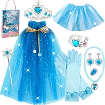 JoyStone 11 Pieces Princess Dress Up Toys for Toddler Girls 3-6 Years, Blue
