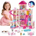 thumbnail image 1 of JoyStone 12 Rooms Light-Up Doll House for Girls, 31.1 in Large Dollhouse Playset with Warm LED Lights, 2 Dolls, Slide, Furniture Accessories, Pretend Play Toy Gift for Kids Ages 3+, 1 of 10