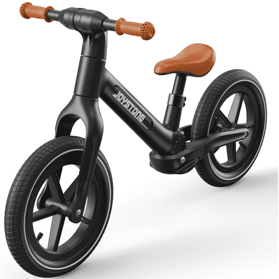 JoyStone 14 Inch Balance Bike for Kids, Toddler Balance Bike with Air Rubber Tires, Adjustable Seat, Lightweight No Pedal Training Bicycle, Gift Bike for 2-6 Boys Girls, Black
