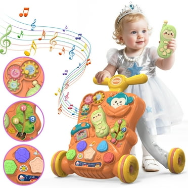 JoyStone Baby Push Walkers, Kids Multiple Activity Center, Lights, Music, Early Learning Push Toys, Toy Gift for Infant Boys Girls, Pink