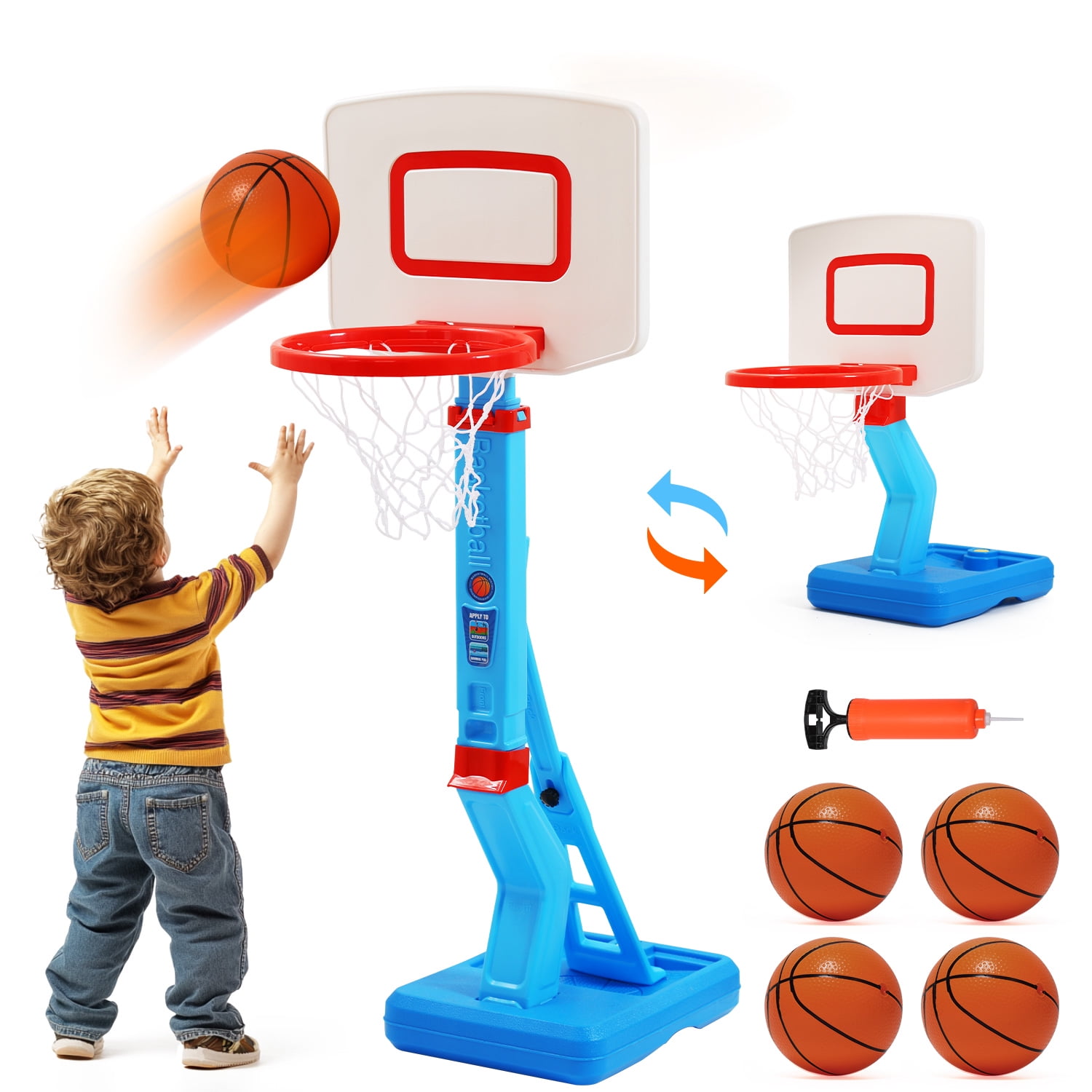 JoyStone Kids 2 in 1 Basketball Hoop, Adjustable M