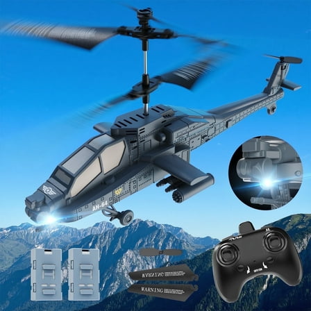 JoyStone RC Helicopter, 2.4GHz Remote Control Helicopter (AH-64) with 3 Speed Modes, 30+ Min Flight Time, LED Lights & Altitude Hold, RC Toys for Boys Girls Beginner, Gray