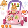 thumbnail image 1 of JoyStone Baby Walker with Music Piano and Activity Toys, Educational Push Walker for Infants 6-12 Months (Pink), 1 of 10