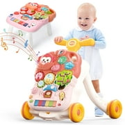 JoyStone 2 in 1 Baby Walker with Musical Play Table, Sit to Stand Toddler Learning Push Toys for 6-18 Months