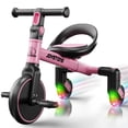 thumbnail image 1 of ‌JoyStone 3-in-1 Toddler Drifting Tricycle for Ages 1-5 Years, Kids Trike with Adjustable Handlebar & Colorful Lighting, Baby Balance Bike Ride-on Toys Gift for Boys Girls, Pink, 1 of 13