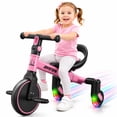 thumbnail image 1 of ‌JoyStone 3-in-1 Toddler Drifting Tricycle for Ages 1-5 Years, Kids Trike with Adjustable Handlebar & Colorful Lighting, Baby Balance Bike Ride-on Toys Gift for Boys Girls, Pink, 1 of 14