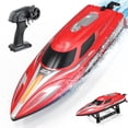thumbnail image 1 of JoyStone 20+ mph RC Boat for Pool & Lakes, 14 inch Remote Control Boat with LED Lights, 2 Batteries 40Mins, Pool Toys for Adults & Kids (Red), 1 of 11