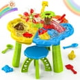 thumbnail image 1 of JoyStone 3 in 1 Kids Sand Water Table, 37PCS Sensory Play Table, 24"x24"x14.56" Outdoor Summer Toy Gift for Toddlers Boys Girls, 1 of 13