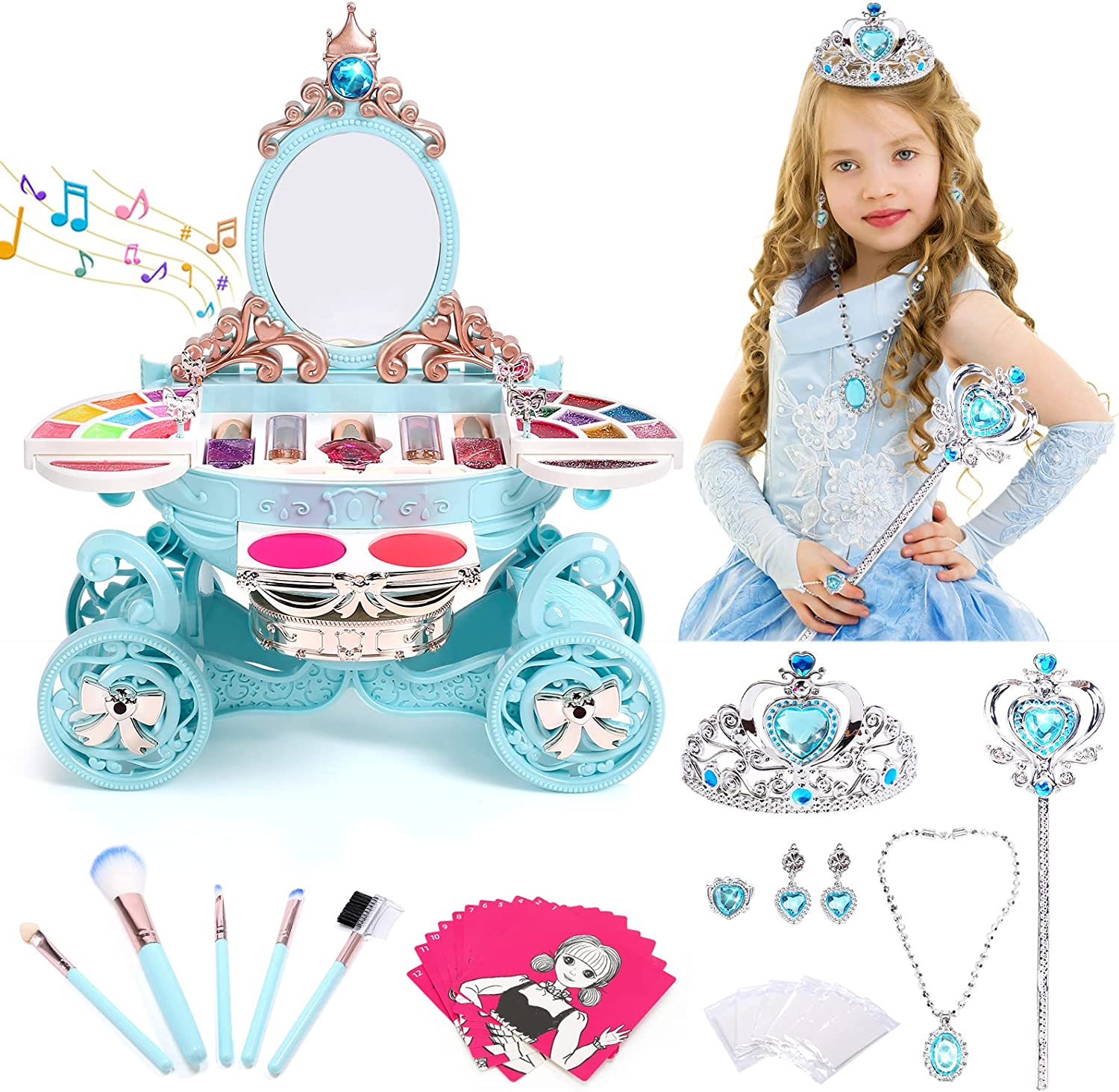 JoyStone 3 in 1 Play Makeup Set with Washable Non-Toxic Cosmetic
