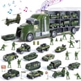 thumbnail image 1 of JoyStone 33 in 1 Military Truck Toy, Green Army Toy Set with Soldiers and Roadblocks, Mini Battle Truck Toy in Carrier Truck with Lights and Sounds, Gift for Toddler Boys Aged 3+, 1 of 8