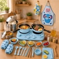 thumbnail image 1 of JoyStone 38 PCS Kids Real Cooking Set with Dual Burner Stove, Montessori Kitchen Tools with Kid-Safe Knives & Cookware, Beginner Educational Cooking Kit for Boys Girls Age 8–12, Blue, 1 of 10