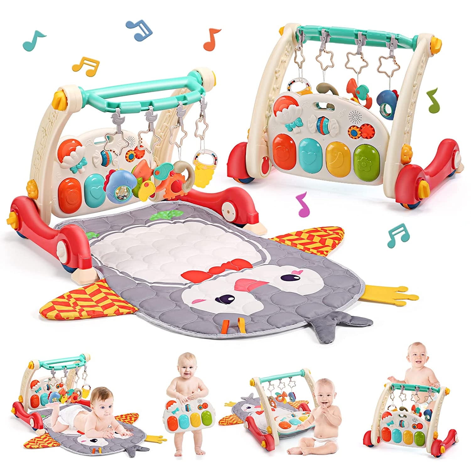 JoyStone 4 in 1 Baby Gym Play Mat & Baby Learning Walker, Baby Activity