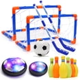 thumbnail image 1 of JoyStone 4-in-1 Hover Soccer Ball Set, Hockey Bowling Toy Set, Rechargeable Hover Soccer & Hockey Ball with LED Light, Christmas Birthday Gifts for Boys Girls 3-12, 1 of 8