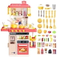 thumbnail image 1 of JoyStone 50PCS Kids Kitchen Playset, Play Kitchen Toy with Realistic Lights & Sounds & Spary, Cookware Steam & Other Kitchen Accessories Set for Toddlers, Red, 1 of 12