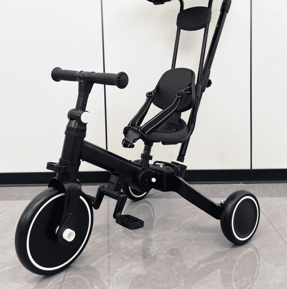 JoyStone 7 in 1 Folding Toddler Tricycle with Adjustable Canopy ...
