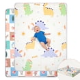 thumbnail image 1 of JoyStone 70 x 55 Inch Foldable Baby Play Mat with Fold-Up Sides & Storage Bag, Foam Tummy Time Mat, Infant Floor Playpen Mat for Indoor & Outdoor Use, 1 of 12