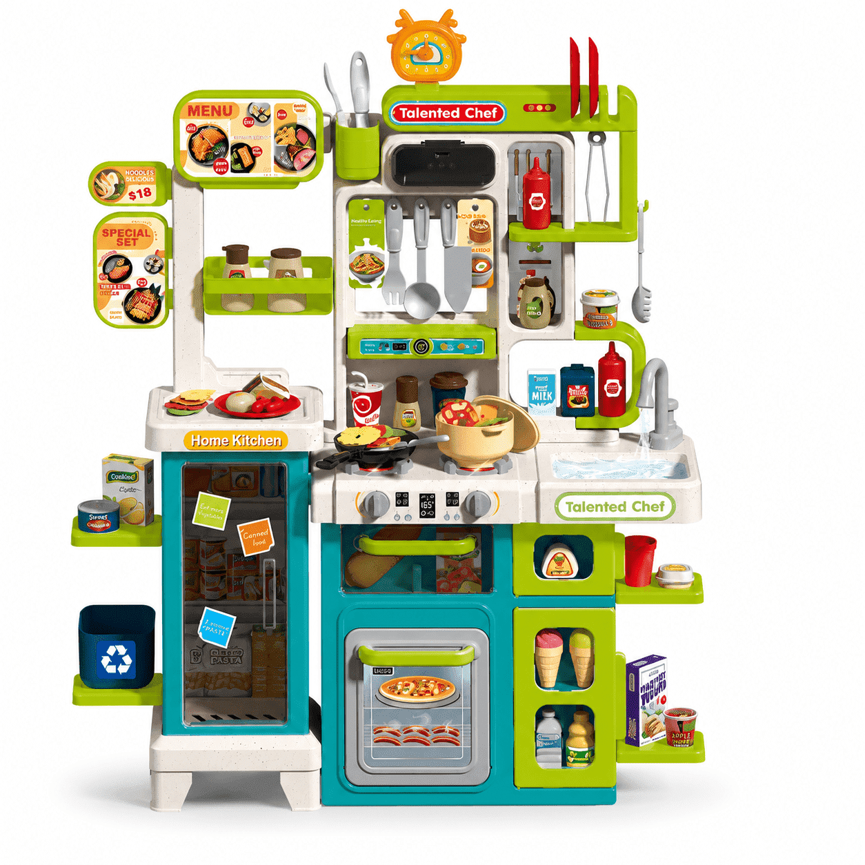 JoyStone 120PCS Kids Kitchen Playset with Lights & Sounds, Play
