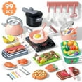 thumbnail image 1 of JoyStone 99PCS Kids Kitchen Toy Cookware with BBQ Play Food Toy Set,Kitchen Play Accessories with Pots and Pans,Cutting Food, Toys Gift for Toddlers, Pink, 1 of 12
