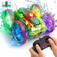 thumbnail image 1 of JoyStone Amphibious RC Car for Kids, 4WD Waterproof All Terrain Remote Control Stunt Truck with Double-Sided Driving, LED Light-Up Wheels, 2 Batteries, Green, 1 of 10
