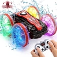 thumbnail image 1 of JoyStone Amphibious Remote Control Car Boat with LED Lights, 4WD RC Stunt Car Toy for Boys Girls, Water Beach Pool Toys for Kids Ages 8-12, Red, 1 of 8