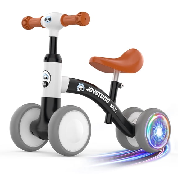 JoyStone Baby Balance Bike, No Pedal 4 Silence Wheels & Soft Seat, Adjustable Handlebar Seat, Toys for 1 Year Old Boy Girls Gifts, Black