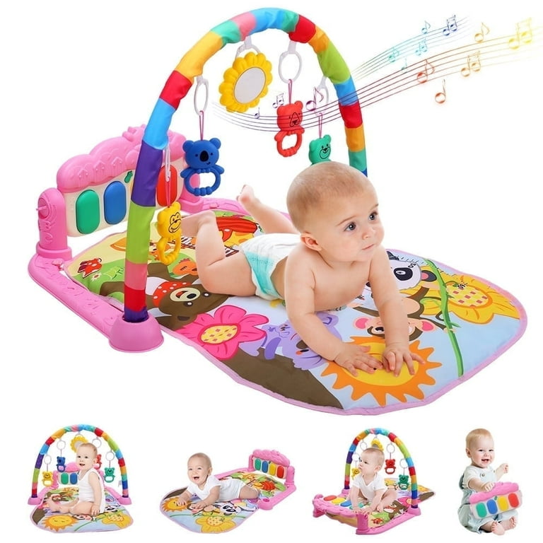 JoyStone Baby Gym Play Mat for Babies, Play Piano Music Light