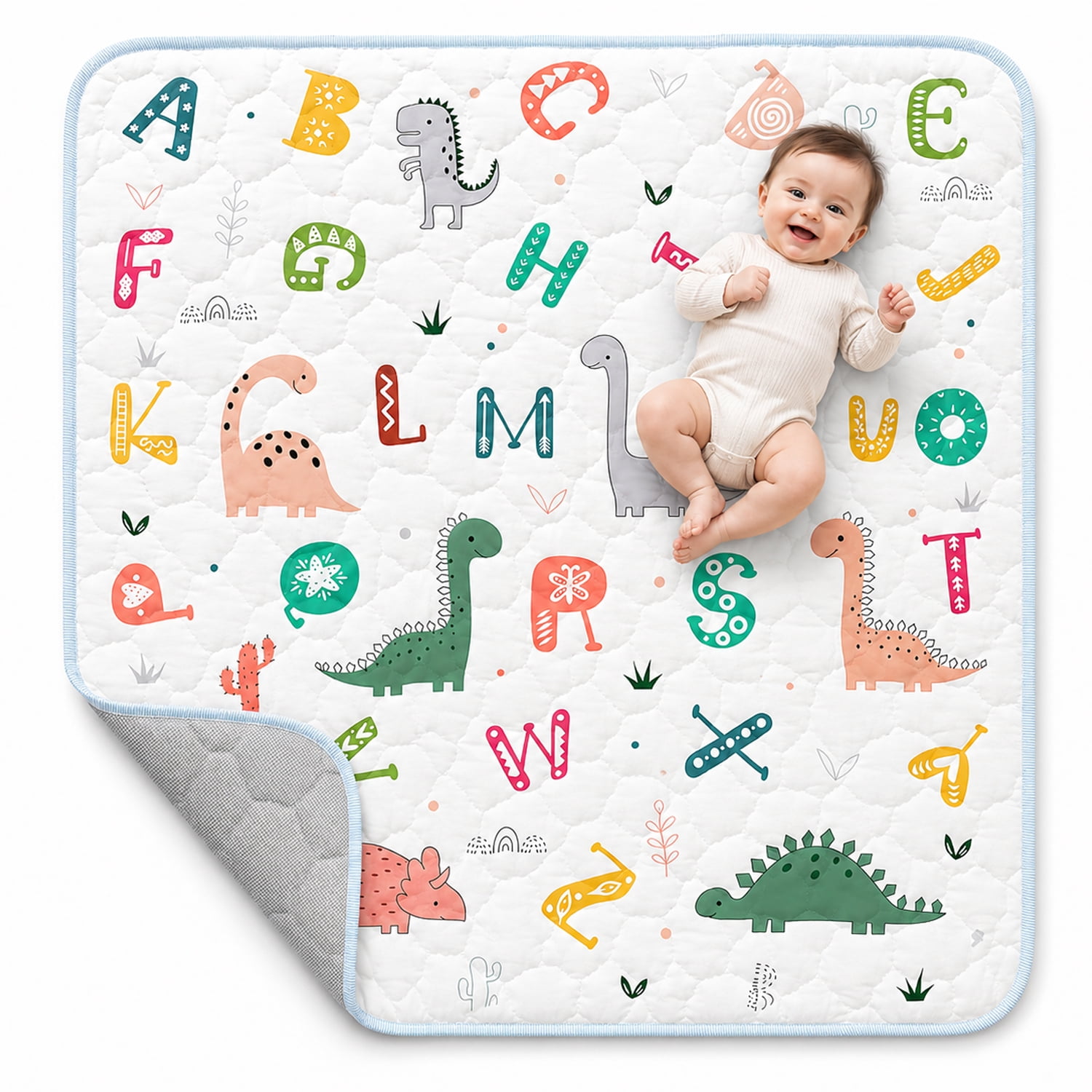 JoyStone Baby Play Mat, 50" X 50" Playpen Mat, Thick One-Piece Crawling Mat for Playpen, Odorless Soft Floor Mat, Anti-Slip Activity Playmats for Babies,Toddlers, Infants