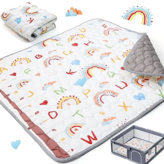 JoyStone Baby Play Mat, 50" x 50" Thick Crawling Mat for Playpen, Soft Non-Slip Floor Surface for Babies, Toddlers