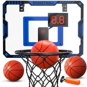 JoyStone Indoor Basketball Hoop for Kids, Mini Basketball Hoop with Electronic Scoreboard, Sounds, Over The Door Basketball Game Toys Gifts 3 Balls for Kids & A