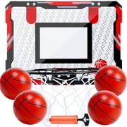 JoyStone Basketball Hoop for Kids, Over The Door Mini Basketball Hoops, Indoor Basketball Set for with 4 Balls, Kids Basketball Toy Gifts for Kids Boys Teens