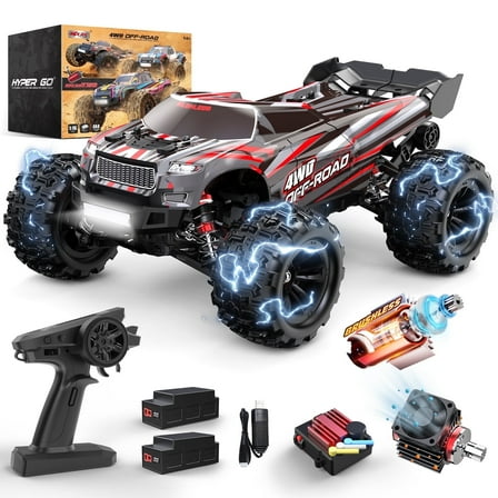 JoyStone Brushless High Speed RC Monster Truck, Max 45+mph , 1:16 RC Car All Terrain Off-Road Hobby Grade Remote Control Vehicle for Adults Boys, 2 Li-PO Batteries