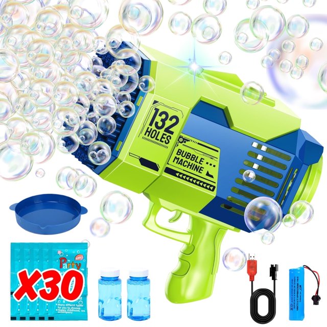 JoyStone Bubble Machine, 132 Holes Automatic Bubble Gun Toys with ...