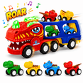 thumbnail image 1 of JoyStone Dinosaur Truck Toys for Kids, Friction Powered Transport Carrier Truck with 4 Pull-Back Dino Cars, Toddler Gifts with Sounds & Lights for Boys 3 4 5+, 1 of 9