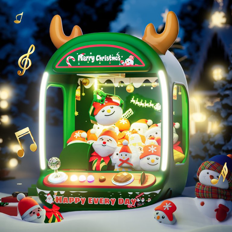 JoyStone Christmas Claw Machine with Lights and Plush Toys