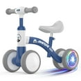 thumbnail image 1 of JoyStone Colorful Lighting Baby Balance Bike, No Pedal 4 Silence Wheels & Soft Seat, Adjustable Handlebar Seat, Toys for 1 Year Old Boy Girls Gifts, Blue, 1 of 11