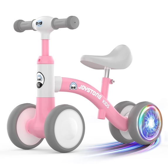 JoyStone Baby Balance Bike, No Pedal 4 Silence Wheels & Soft Seat, Adjustable Handlebar Seat, Toys for 1 Year Old Boy Girls Gifts, Pink