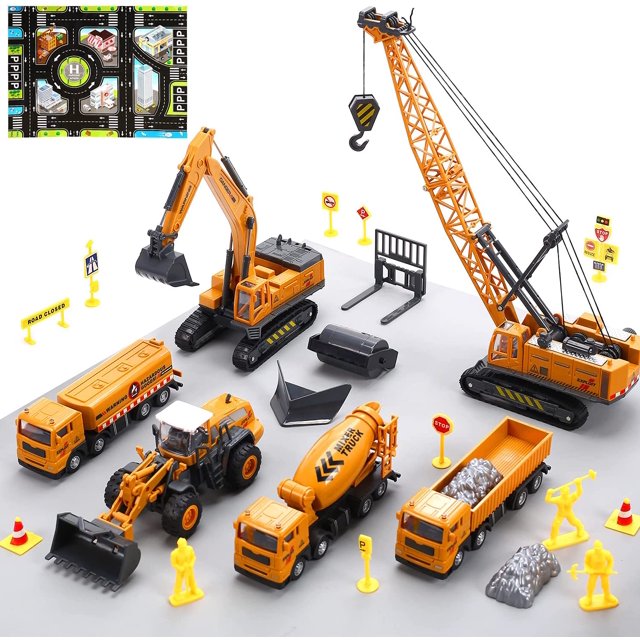 JoyStone Construction Vehicles Boys Toy Playsets, Crane Truck Excavator ...