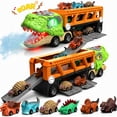 thumbnail image 1 of JoyStone Dinosaur Truck Toy, 17 Inch Transport Carrier with Lights, Sounds & Mist Spray, Includes 6 Dinosaur Cars, Gift for Kids Ages 3-7, 1 of 9