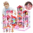 thumbnail image 1 of JoyStone Dollhouse, 14 Rooms Playhouse with 4 Dolls Playset with Furniture&Light Strip& Rotating Slide, Gift Toy for Kids Ages 3-8, 1 of 9