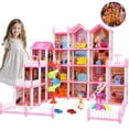 thumbnail image 1 of JoyStone Dollhouse, 20 Rooms Playhouse with 4 Dolls Playset with Furniture&Light Strip& Rotating Slide, Gift Toy for Kids Ages 3-8, 1 of 8