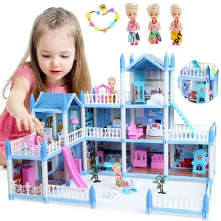 Wholesale Blue Children DIY Assembly Villa Girls Doll House Toys Assembly  Princess Beautiful Home Miniatures Furniture DIY Doll House - China DIY  Doll House and Building Block Toys price