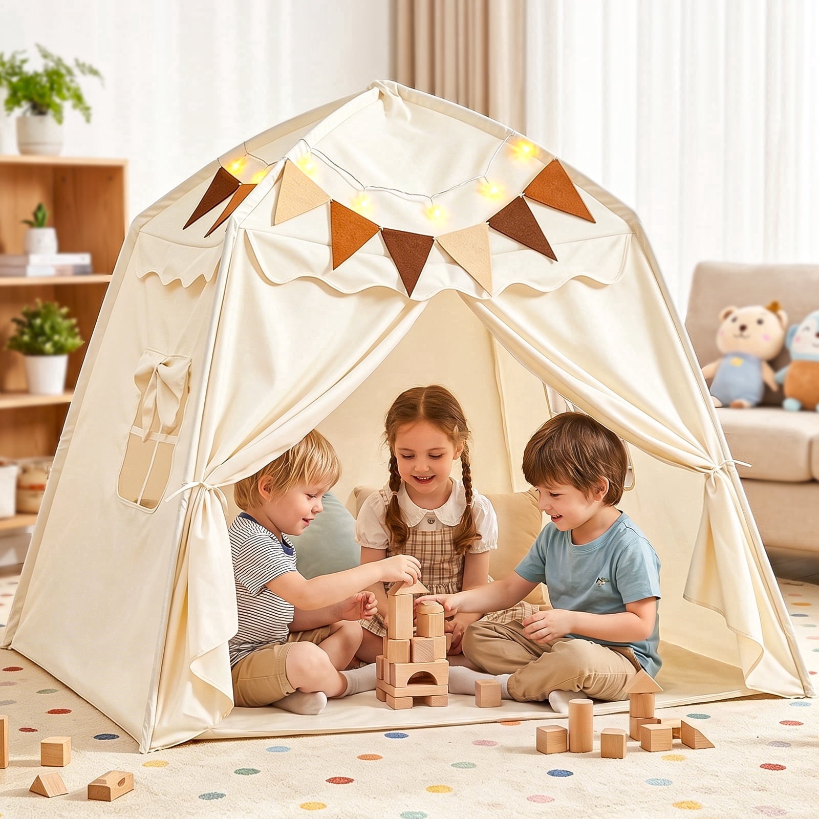 Melissa & Doug Lemonade Stand Play Tent, 3-sided Fabric Play Tent