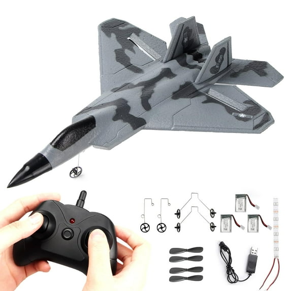 JoyStone F22 Raptor Jet Airplane Model, 2 Channels 2.4 GHz RC Plane Toy, Easy to Fly RC Glider for Kids Boys Girls Adults