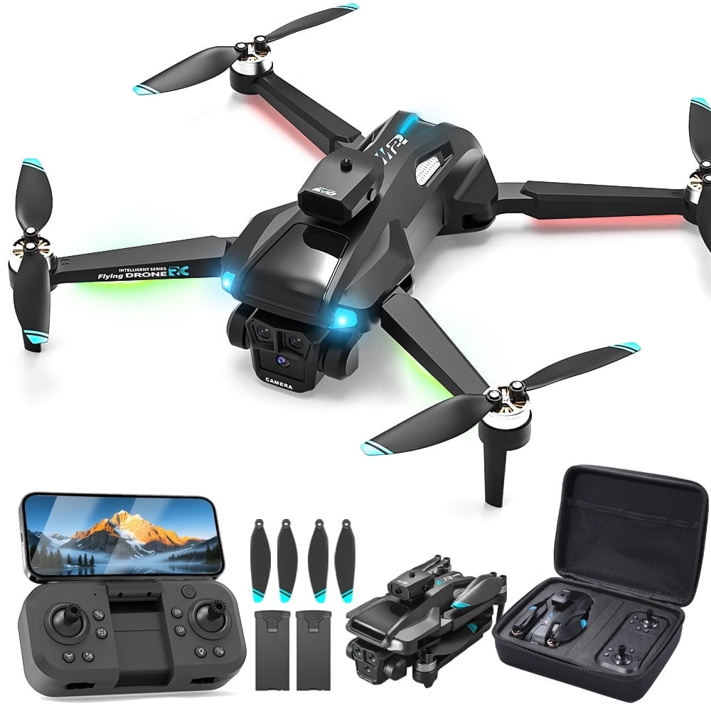 Walmart Black Friday Deals 2025 - JoyStone FPV Drone with 720P HD Camera for Beginner, 720P Foldable RC Quadcopter with Brushless Motor, Optical Flow, 2 Batteries, Great Gift Toy for Kids Adults, Black